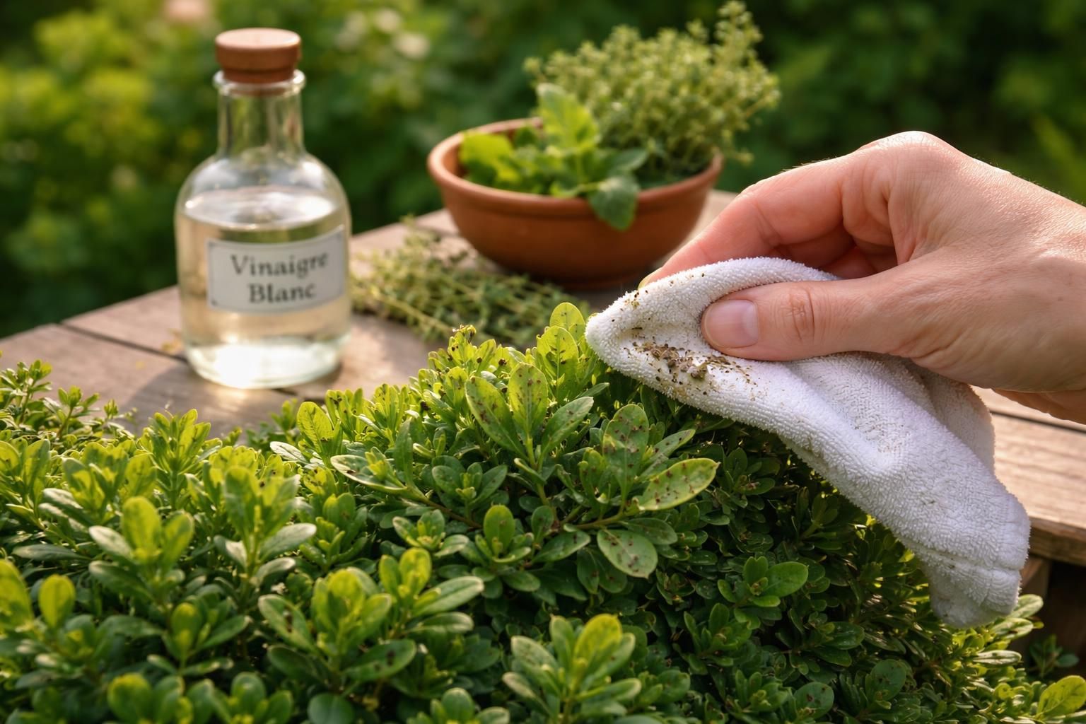 découvrez comment utiliser le vinaigre blanc, un remède de grand-mère efficace, pour lutter contre la pyrale du buis et protéger votre jardin naturellement.