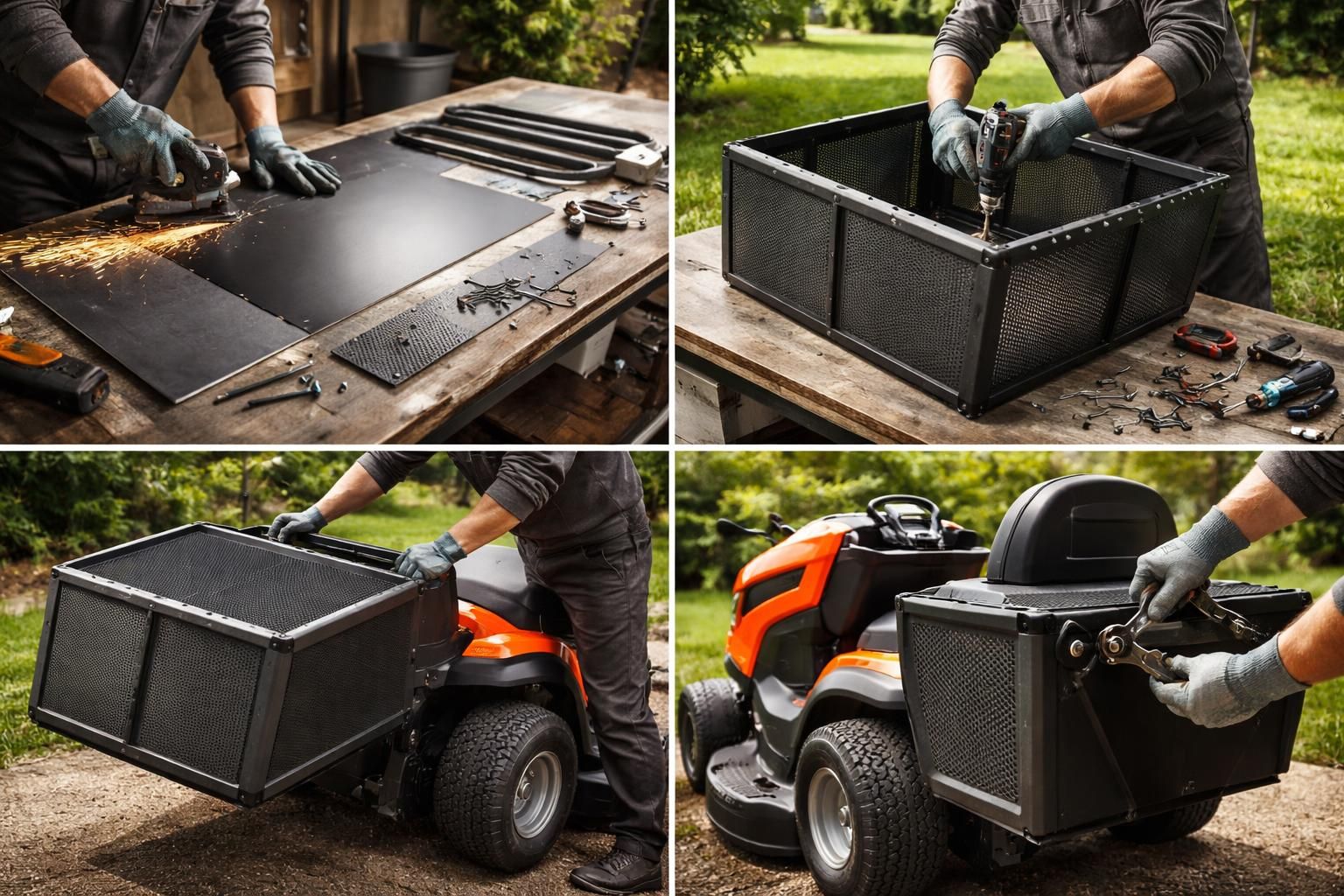 découvrez les étapes essentielles pour fabriquer un bac de ramassage efficace pour votre tracteur tondeuse, afin de faciliter la collecte de l'herbe coupée.