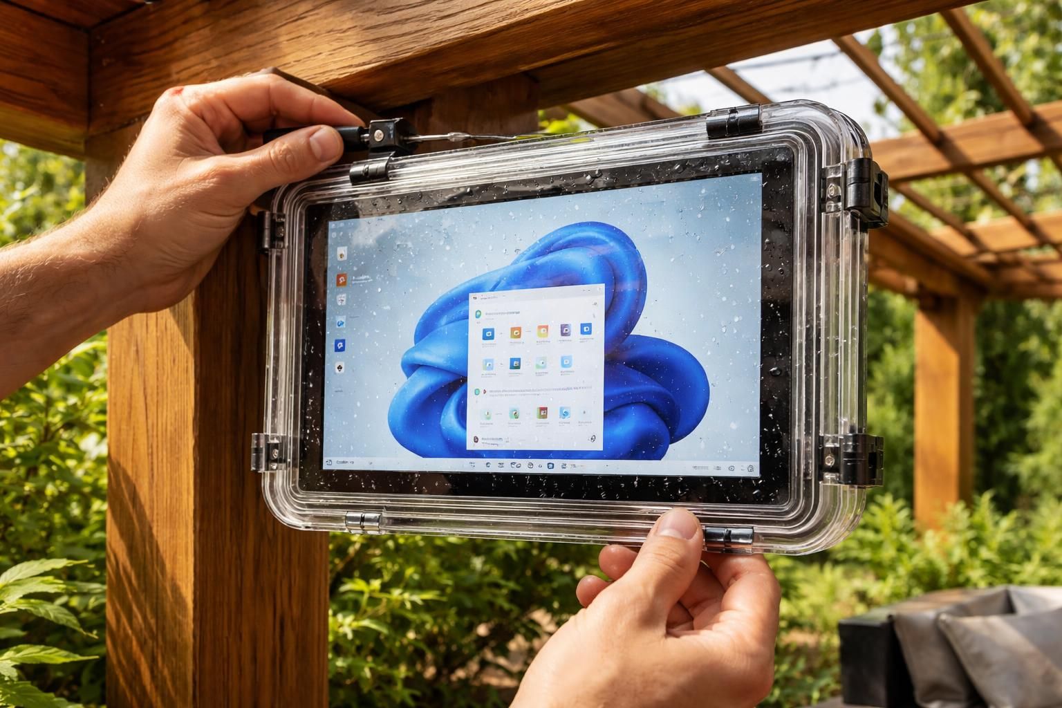 découvrez comment protéger efficacement votre tablette windows en installant une pergola équipée d'un boîtier étanche diy pour une utilisation en extérieur en toute sécurité.