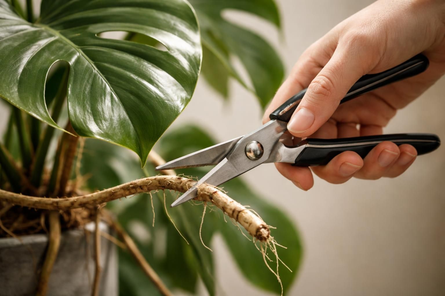 découvrez les astuces essentielles pour couper la racine de votre monstera en toute sécurité, sans l'endommager. apprenez les techniques pour préserver la santé de votre plante.