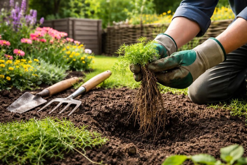 découvrez les meilleures méthodes efficaces pour vous débarrasser de la porcelle enracinée et protéger votre jardin naturellement.