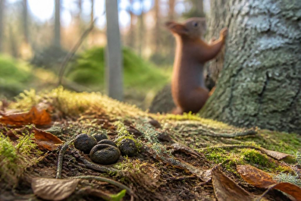 découvrez les secrets étonnants révélés par une photo captivante de crotte d'écureuil roux et apprenez à mieux comprendre cet animal fascinant.